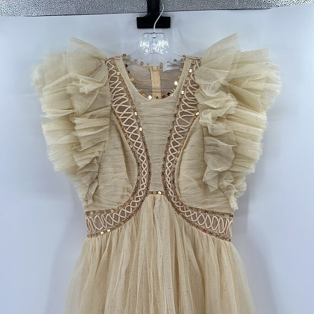 Zimmermann Dancer Glitter Tulle Dress - Cream - 1 or US 6 - New with tags - Picture 3 of 15